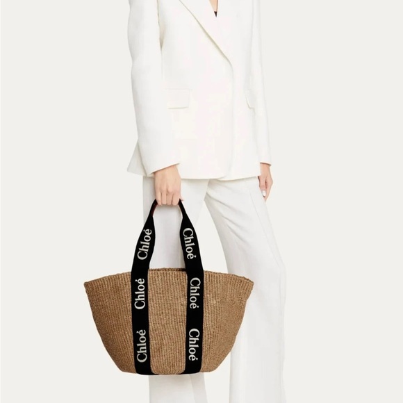 Chloe Woody Large Mifuko Basket Bag with Logo Webbing - Picture 1 of 9
